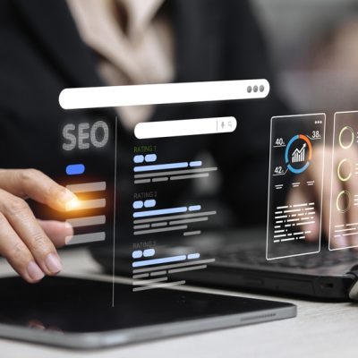 businessperson,analyzing,seo,dashboard,with,search,bar,,keyword,rankings,,data